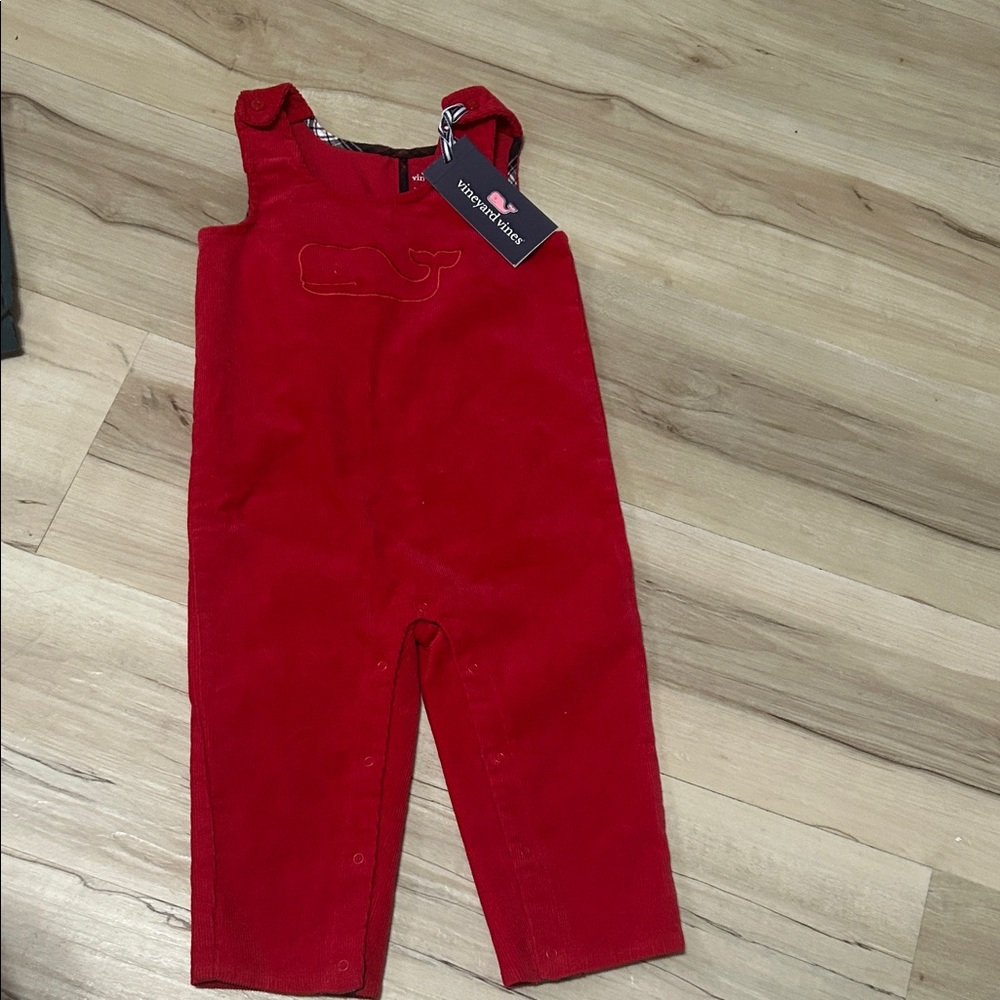Vineyard Vines Vibrant Red Kids Overalls